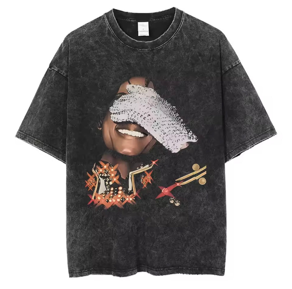 MJ White Glove Iconic Pose Graphic T-Shirt - Cotton Oversized Tee