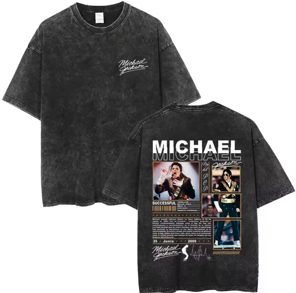 MJ Magazine Layout Tribute Graphic T-Shirt - Cotton Oversized Tee