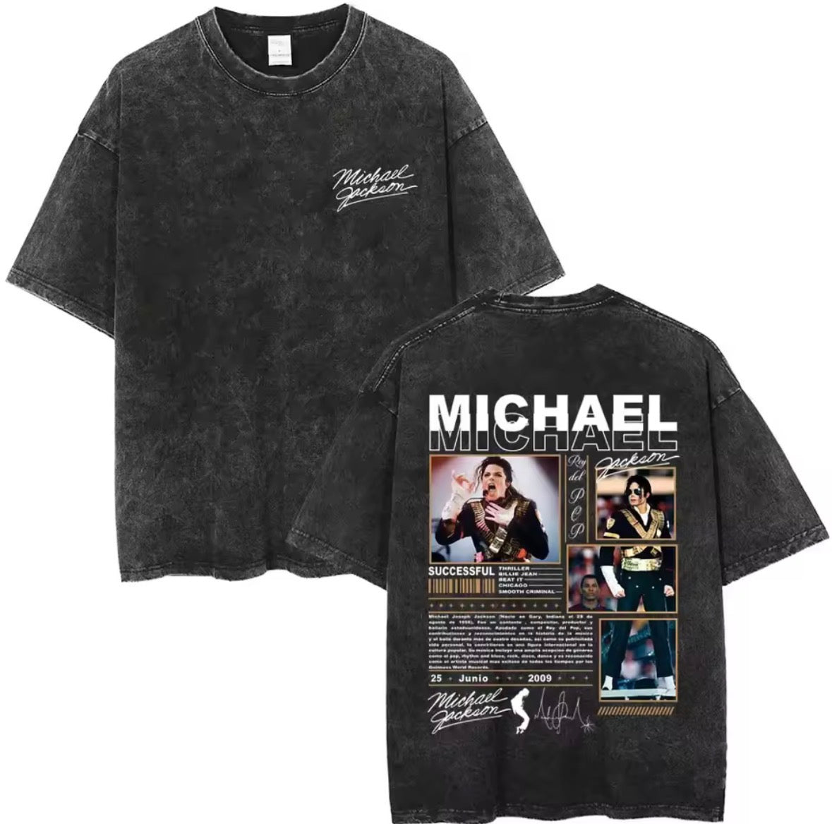 MJ Magazine Layout Tribute Graphic T-Shirt - Cotton Oversized Tee